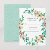 Cartes de réponse de mariage luau à l'île tropical (Devant / Derrière)