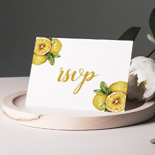 Cartes de réponse de mariage moderne Citron Aquare