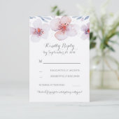 Cartes de réponse de mariage moderne de jardin flo (Debout devant)