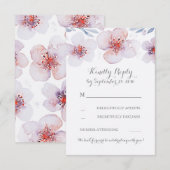 Cartes de réponse de mariage moderne de jardin flo (Devant / Derrière)