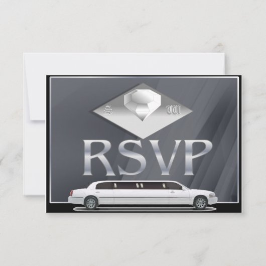 Cartes de réponse de mariage monogrammées (Devant)