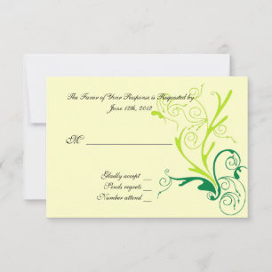 Cartes de réponse de mariage. Motif floral en spir