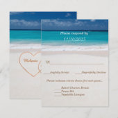 Cartes de réponse de mariage Noms dans des cœurs s (Devant / Derrière)