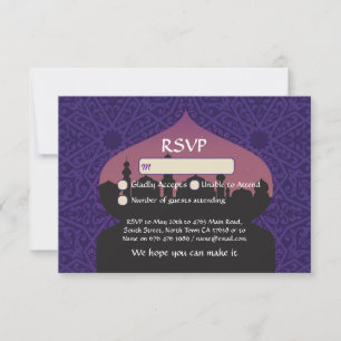Cartes de réponse de mariage Nuits Arabes