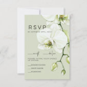 Cartes de réponse de mariage Orchidée (Devant)