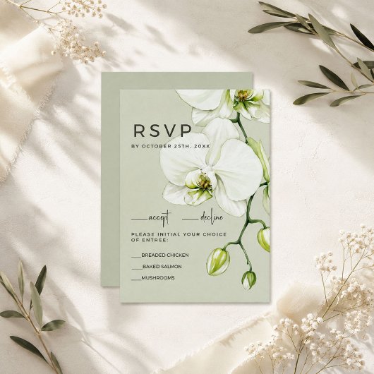Cartes de réponse de mariage Orchidée