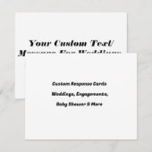 Cartes de réponse de mariage personnalisées - Set (Devant / Derrière)