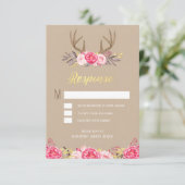 Cartes de réponse de mariage Pivoine rustique et b (Debout devant)