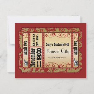 Cartes de réponse de mariage Red & Gold Showbill
