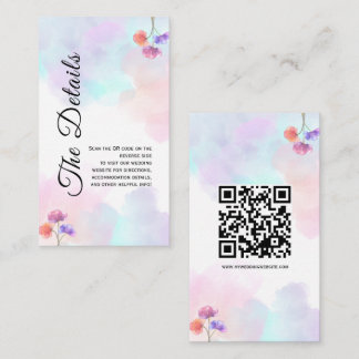 Cartes de réponse de mariage rose et bleu floral