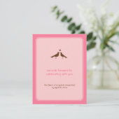Cartes de réponse de mariage rose pour oiseaux d'a (Debout devant)