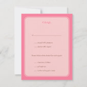Cartes de réponse de mariage rose pour oiseaux d'a (Dos)