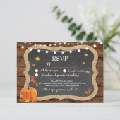 Cartes de réponse de mariage RSVP automne bois Cit (Debout devant)