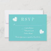 Cartes de réponse de mariage RSVP bleu turquoise é (Devant)