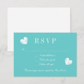 Cartes de réponse de mariage RSVP bleu turquoise é (Devant / Derrière)