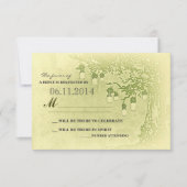 cartes de réponse de mariage rustique avec des pot (Devant)