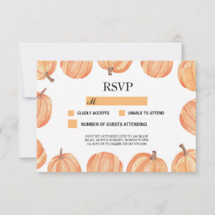 Cartes de réponse de mariage rustique citrouille C