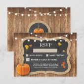 Cartes de réponse de mariage rustique craie citrou (Devant / Derrière)
