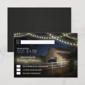 Cartes de réponse de mariage rustique de grange av (Devant / Derrière)