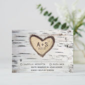 Cartes de réponse de mariage rustique en écorce de (Debout devant)