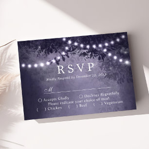 Cartes de réponse de mariage rustique violet avec