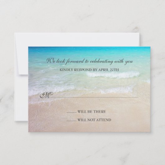 Cartes de réponse de mariage simple à destination (Devant)