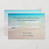 Cartes de réponse de mariage simple sur la plage (Devant / Derrière)