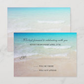 Cartes de réponse de mariage simple sur la plage d (Devant / Derrière)