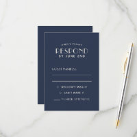 Cartes de réponse de mariage simples et minimalist