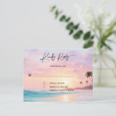 Cartes de réponse de mariage sur la plage (Debout devant)
