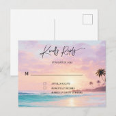 Cartes de réponse de mariage sur la plage (Devant / Derrière)