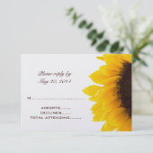 Cartes de réponse de mariage tournesol brun jaune (Debout devant)