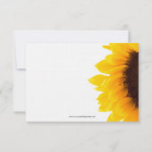 Cartes de réponse de mariage Tournesol jaune noir (Dos)