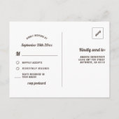 Cartes de réponse de mariage tournesol toile de ju (Dos)