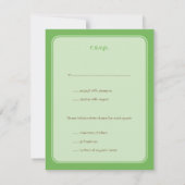 Cartes de réponse de mariage vert oiseaux d'amour  (Dos)