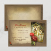 Cartes de réponse de mariage vintage (Devant / Derrière)