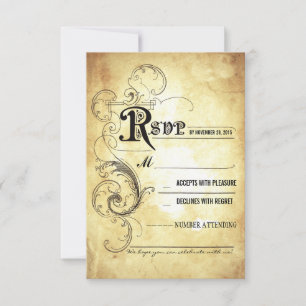 Cartes de réponse de mariage vintage anciennes