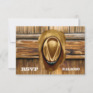Cartes de réponse de mariage western
