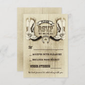 Cartes de réponse de mariage western chaussures de (Devant / Derrière)