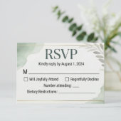 Cartes de réponse de mariage Willow Sage (Debout devant)