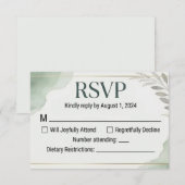 Cartes de réponse de mariage Willow Sage (Devant / Derrière)