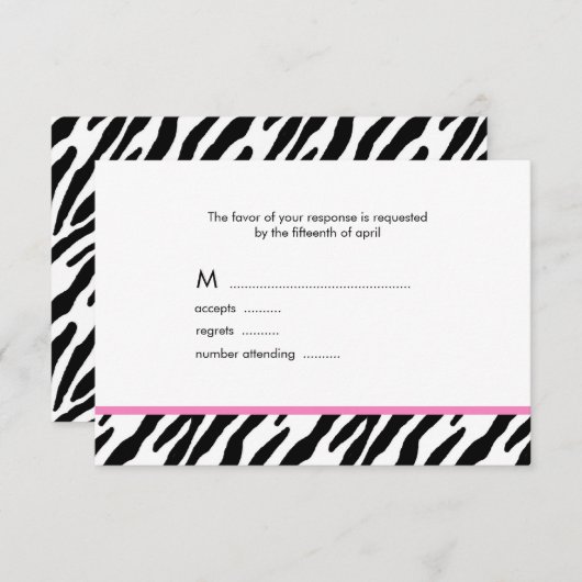 Cartes de réponse de modèle Zebra (Devant / Derrière)