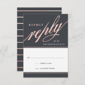 Cartes de réponse de script or Rose moderne simple (Devant / Derrière)