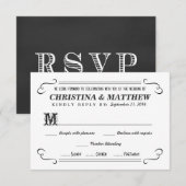 Cartes de réponse de style tableau noir pour RSVP (Devant / Derrière)