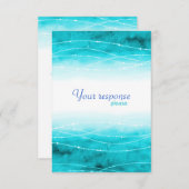 Cartes de réponse des mariages d'aqua de mer peint (Devant / Derrière)