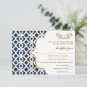 Cartes de réponse des Mariages marocains bleu et o (Debout devant)