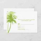 Cartes de réponse des Mariages tropicaux Palm Tree (Devant / Derrière)