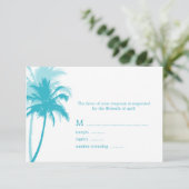 Cartes de réponse des Mariages tropicaux Palm Tree (Debout devant)