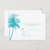Cartes de réponse des Mariages tropicaux Palm Tree (Devant / Derrière)