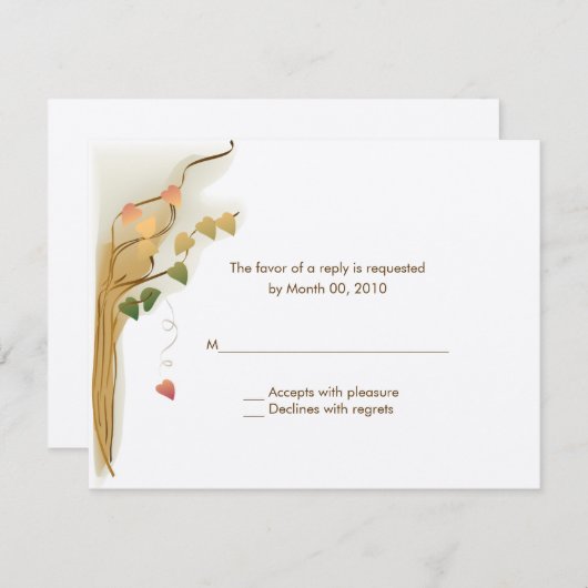 Cartes de réponse d'invitation de mariage d'automn (Devant / Derrière)